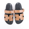 HERMES Cypre Leather Sandals in Brown Velcro Strap, Size 42 EU Secondhand
