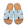HERMES Izmir Denim Sandals in Light Blue, Size 43 EU Secondhand