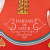 Hermès Carré 90 "HARNAIS DE COEUR" Silk handkerchief in Red Secondhand