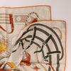 Hermès Carré 100 "RONDS DE MARCHE" Cashmere x Silk handkerchief in Beige Secondhand