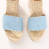 Hermès Kelly Tivoli Denim Wedge Sole Espadrilles Sandals in Light Blue, Size 37 EU Secondhand