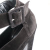 Secondhand HERMES Leather & Suede Strap Heels in Black, Size 38 EU