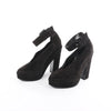 HERMES Leather & Suede Strap Heels in Black, Size 38 EU Secondhand