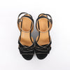HERMES Leather & Suede Wedge Sole Sandals in Black, Size 37 EU Secondhand