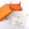 Hermes Lindy 34 Taurillon Clemence Orange Silver Metal Fittings Handbag □P:2012 Secondhand