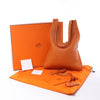 HERMES Massai PM Taurillon Clemence Leather Shoulder Bag in Orange □J: 2006 Secondhand