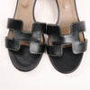 HERMES OASIS Leather Sandals in Black, Size 36.5 EU Secondhand