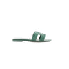 HERMES Oran Epsom Leather Sandals in Vert Cactus Green, Size 39 EU Secondhand
