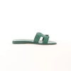 HERMES Oran Epsom Leather Sandals in Vert Cactus Green, Size 39 EU Secondhand