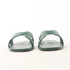 HERMES Oran Epsom Leather Sandals in Vert Cactus Green, Size 39 EU Secondhand