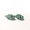 HERMES Oran Epsom Leather Sandals in Vert Cactus Green, Size 39 EU Secondhand