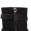 Hermes Saint Germain Kelly Metal Fittings Suede Ankle Boots in Black, Size 37 EU Secondhand