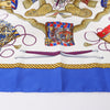 Hermès Carré 90 "LES TAMBOURS" Silk handkerchief in Blue Secondhand