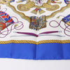 Hermès Carré 90 "LES TAMBOURS" 100% Silk Scarf in Blue Secondhand