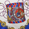 Hermès Carré 90 "LES TAMBOURS" Silk handkerchief in Blue Secondhand
