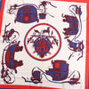 Hermès Carré 90 "Ex Libris" Silk handkerchief in Red Secondhand