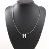 Hermes Pop H Necklace Metal × 925 in Ecru x Silver Secondhand