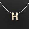 Secondhand Hermes Pop H Necklace Metal × 925 in Ecru x Silver