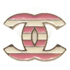 Chanel CC Brass Enamel Striped Earrings Secondhand