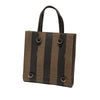 Fendi Pequin Coated Canvas Logo Convertible Tote Secondhand