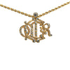 Secondhand Dior Gold Plated Logo Crystal Pendant Necklace