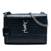 Saint Laurent Medium Croc Embossed Monogram Sunset Bag Secondhand