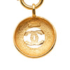 Chanel CC Gold Plated Round Pendant Necklace Secondhand