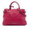 Burberry Medium Leather and House Check Canvas Banner Satchel Secondhand