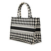 Dior Medium Canvas Houndstooth Embroidered Book Tote Secondhand