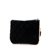 Chanel CC Quilted Velvet Camellia Pouch Secondhand