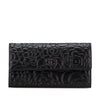 Chanel CC Lambskin Embossed Camellia Flap Wallet Secondhand