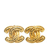 Secondhand Chanel Gold Plated CC Quilted Clip on Earrings