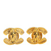 Secondhand Chanel Gold Plated CC Quilted Clip on Earrings