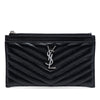Saint Laurent Chevron Grain De Poudre Monogram Bill Pouch Secondhand