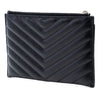 Saint Laurent Chevron Grain De Poudre Monogram Bill Pouch Secondhand