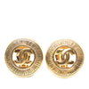 Chanel CC Gold Plated Round Clip on Earrings Secondhand