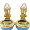 Secondhand Chanel CC Gold Plated and Resin Round Clip On Earrings