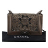 Secondhand Chanel Old Medium Metallic Goatskin Crystal Boy Flap