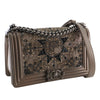 Secondhand Chanel Old Medium Metallic Goatskin Crystal Boy Flap