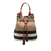 Burberry Mega Check Canvas Camouflage Susanna Tassel Bucket Bag Secondhand