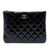 Chanel Small Quilted Crinkled Patent O Case Clutch Secondhand