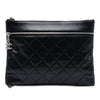 Chanel CC Quilted Lambskin Multi Zip Clutch Secondhand