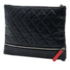 Chanel CC Quilted Lambskin Multi Zip Clutch Secondhand