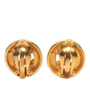 Chanel CC Gold Plated Round Clip On Earrings Secondhand