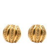 Chanel CC Gold Plated Dome Clip On Earrings Secondhand