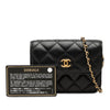 Chanel Mini CC Quilted Lambskin Pearl Crush Pouch with Chain Secondhand