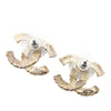 Chanel Gold Plated Enamel CC Baroque Push Back Earrings Secondhand