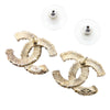 Chanel Gold Plated Enamel CC Baroque Push Back Earrings Secondhand