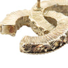 Chanel Gold Plated Enamel CC Baroque Push Back Earrings Secondhand