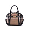Burberry Small Leather Trimmed House Check Canvas Bridle Orchard Satchel Secondhand